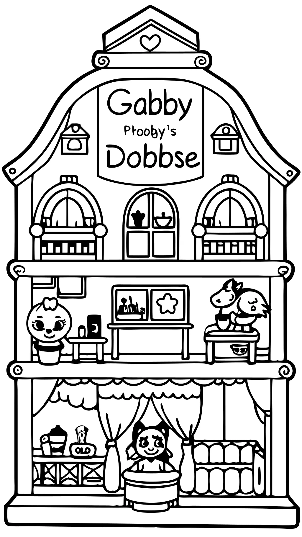 Página para colorear de Gabbys Dollhouse